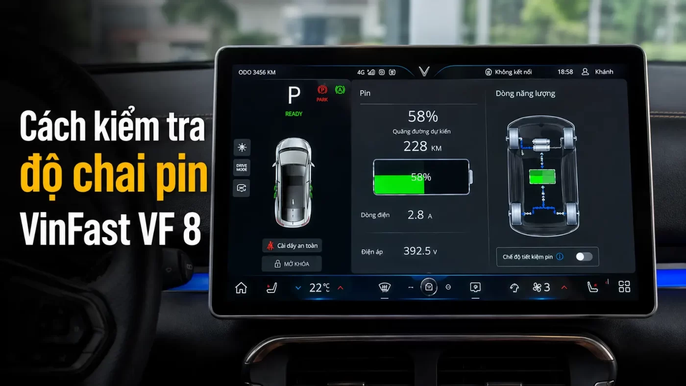 Cách kiểm tra độ chai pin VinFast VF 8