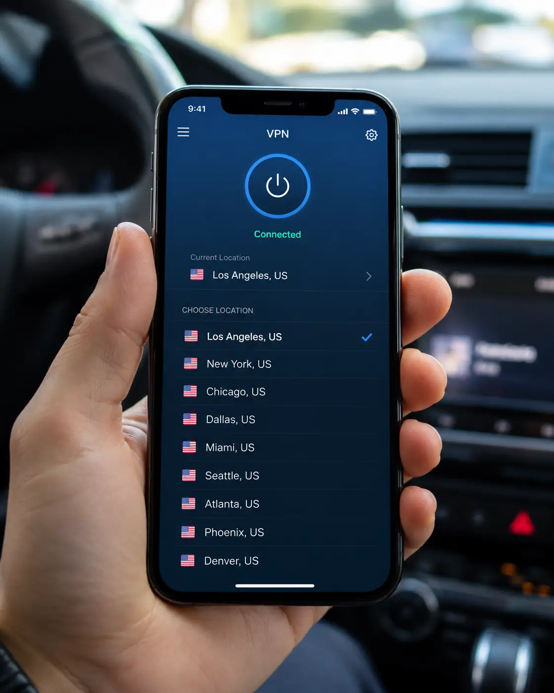 Sử dụng VPN để thay đổi vùng định vị App Tesla
